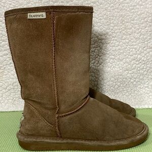 BearPaw Womens Emma Tan Mid Calf Sheepskin/Wool Lining Warm Boots Size US 7